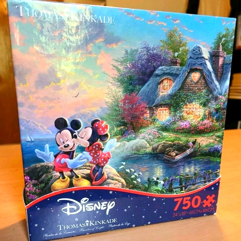 Disney Puzzle SEALED Pieces Mickey & Minnie by Thomas Kinkade (750)